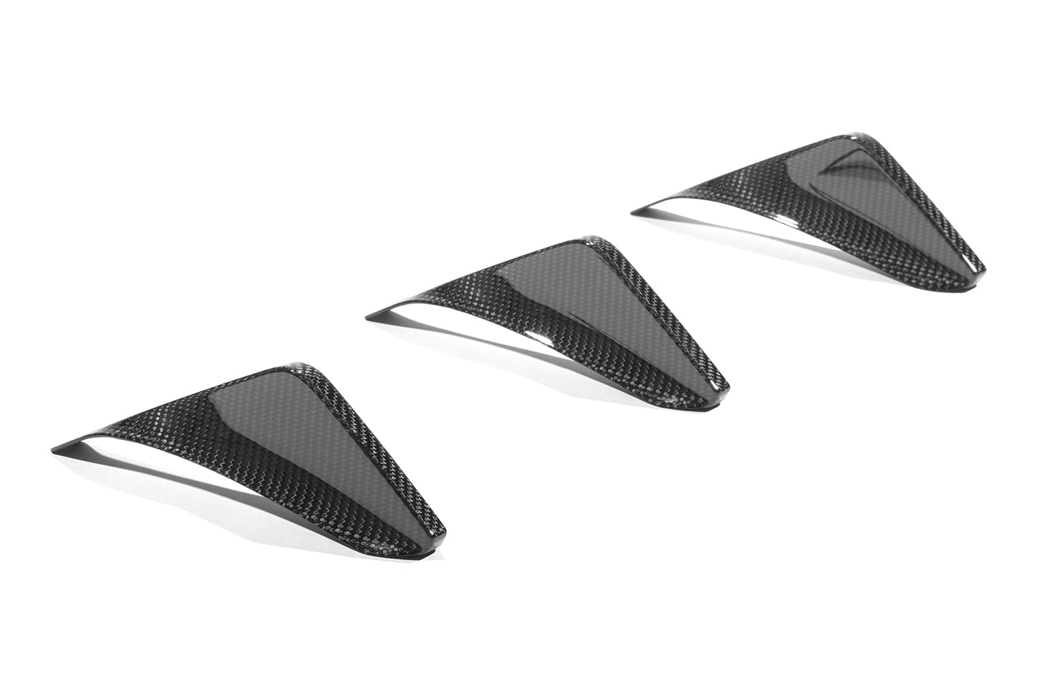 black diffuser elements on a white background