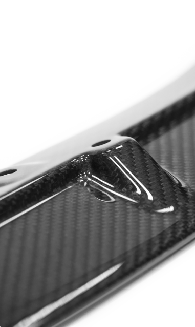 part of a black glossy splitter on a white background